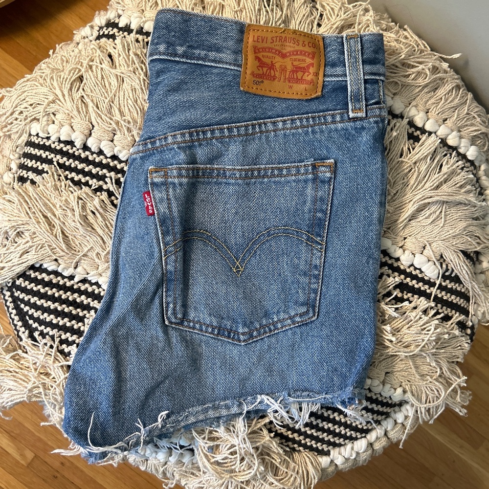 Levi’s high waisted jean shorts